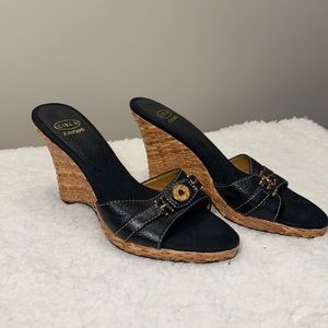 Circa Joan & David wicker wedge size 6